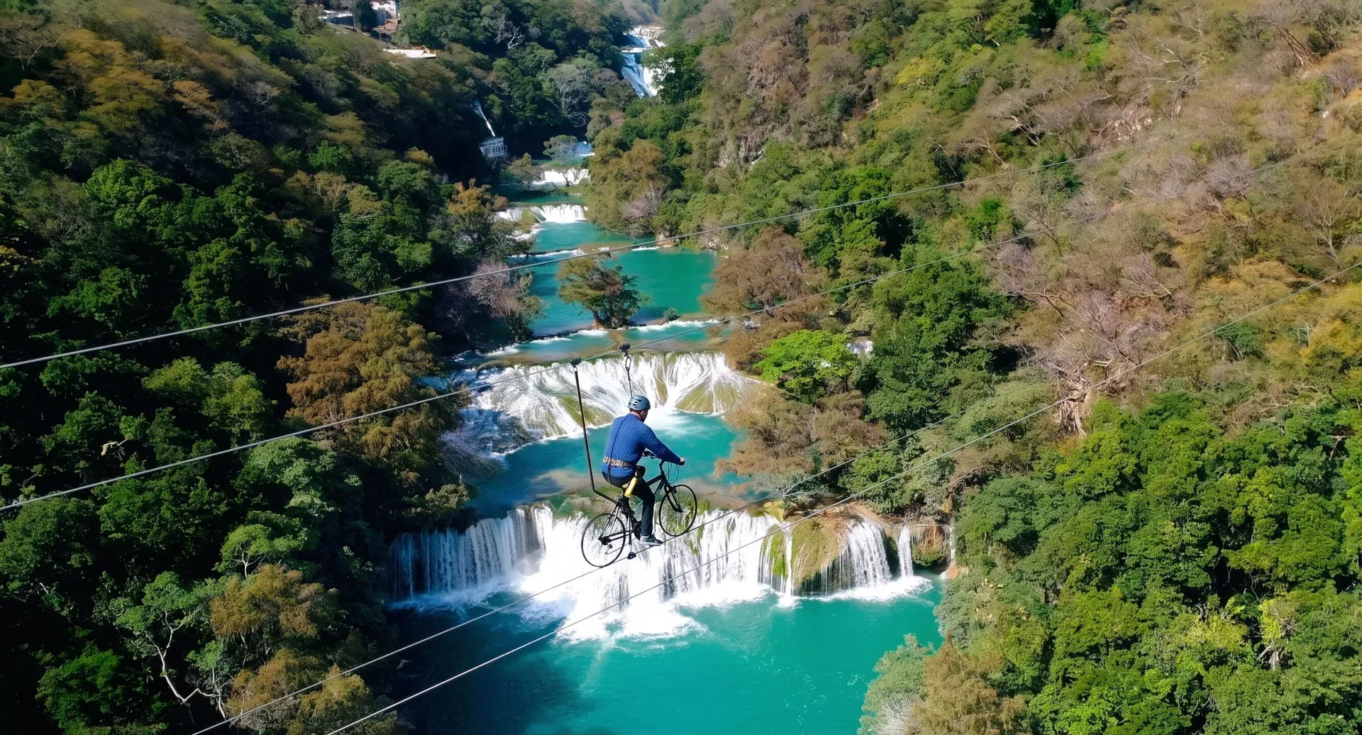Río Micos entre montañas verdes y cascadas en la Huasteca Potosina