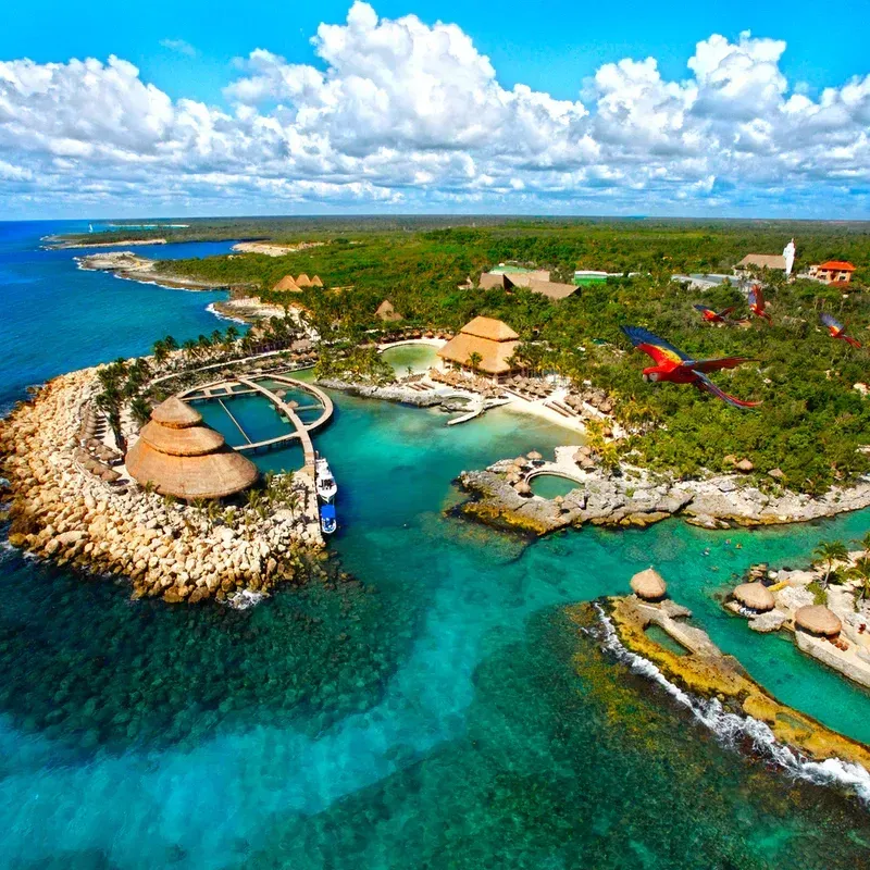 Parque Xcaret visto desde el cielo